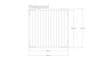 Douglas pergola, 324 x 334 cm Verando, Pure